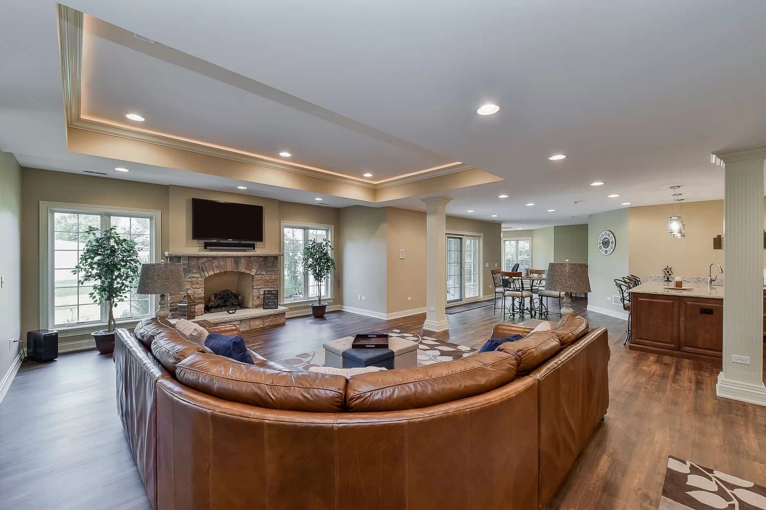 Finished basement guest bedroom with egress window and custom closet