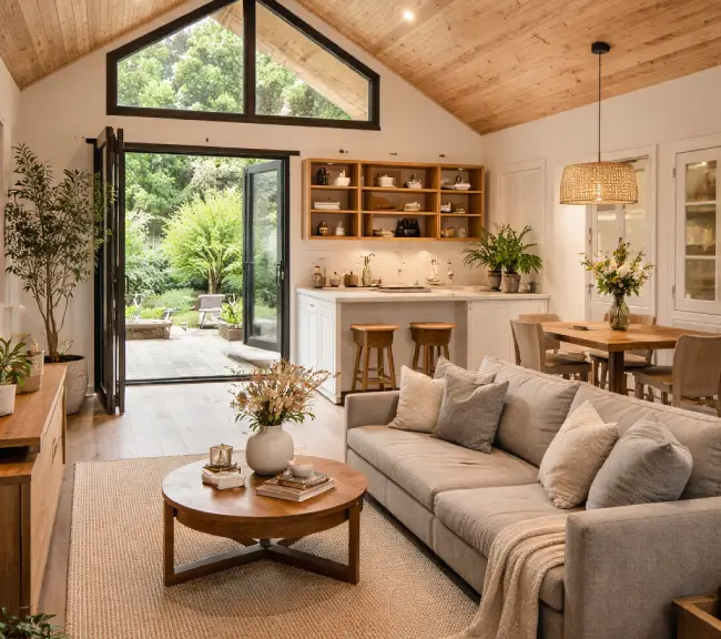 DADU interior open-concept living space in Ballard